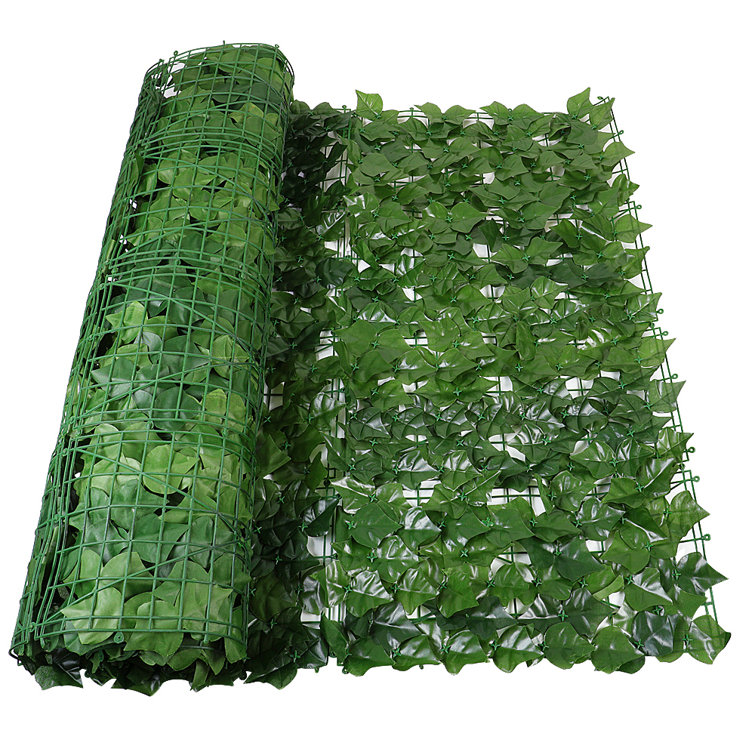 Clôture artificielle avec fleurs, CAASFOOY décoration fausse feuille de lierre, panneaux de treillis de jardin extensibles, clôture extensible pour la vie privée, haies artificielles