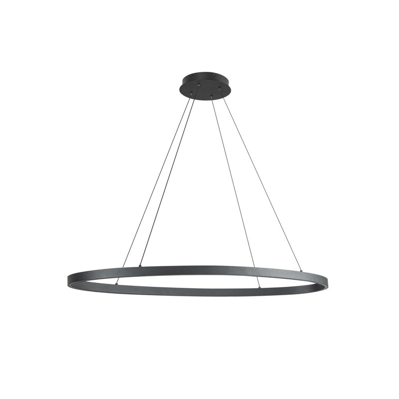Ovale 1 - Light LED Unique/Statement Pendant,  1.5" H x 39.375" W x 15.75" D, Black
