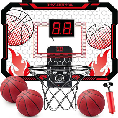 Indoor Over The Door Mini Basketball Hoop For Kids With Electronic Scoreboard & 3 Balls, Sports Toy Gifts For Boys Girls Ages 5-11, Perfect For Bedroom, Birthday & Christmas