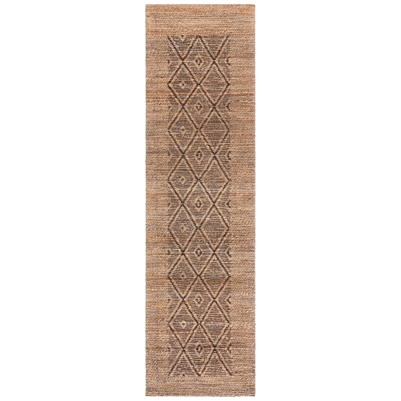 Tapis géométrique en fibre naturelle 563 jacquard, Tapis de couloir 2 pi 3 po x 8 pi