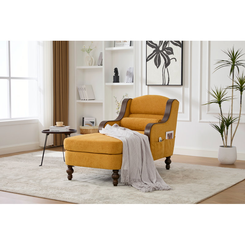 Canapé-lit simple surdimensionné d'intérieur en tissu, Jaune