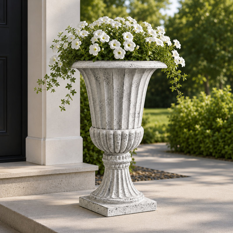 Bayliff Classic Urn Planter, Concrete, 30" H x 21.25" W x 21.25" D