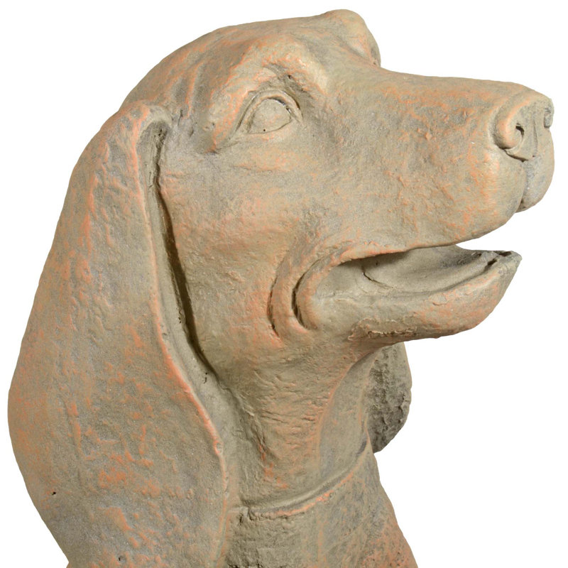 Maude DOG Sitting 71cm Blue Iron Effect, Sienna Sand