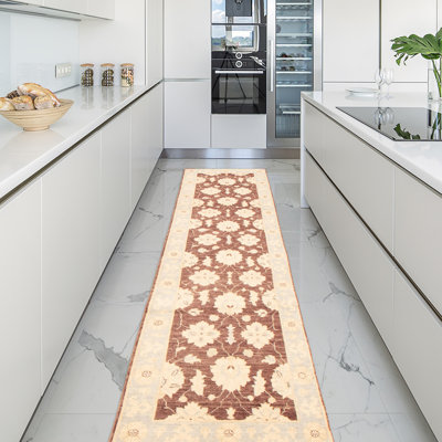 Tapis brun foncé Peshawar Oushak 2 pi 8 po x 9 pi 8 po