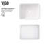 Lavabo de salle de bain rectangulaire en pierre blanche matte avec robinet H 10 po L 18 po x l 15 po x H 5 po Jasmine-44823621