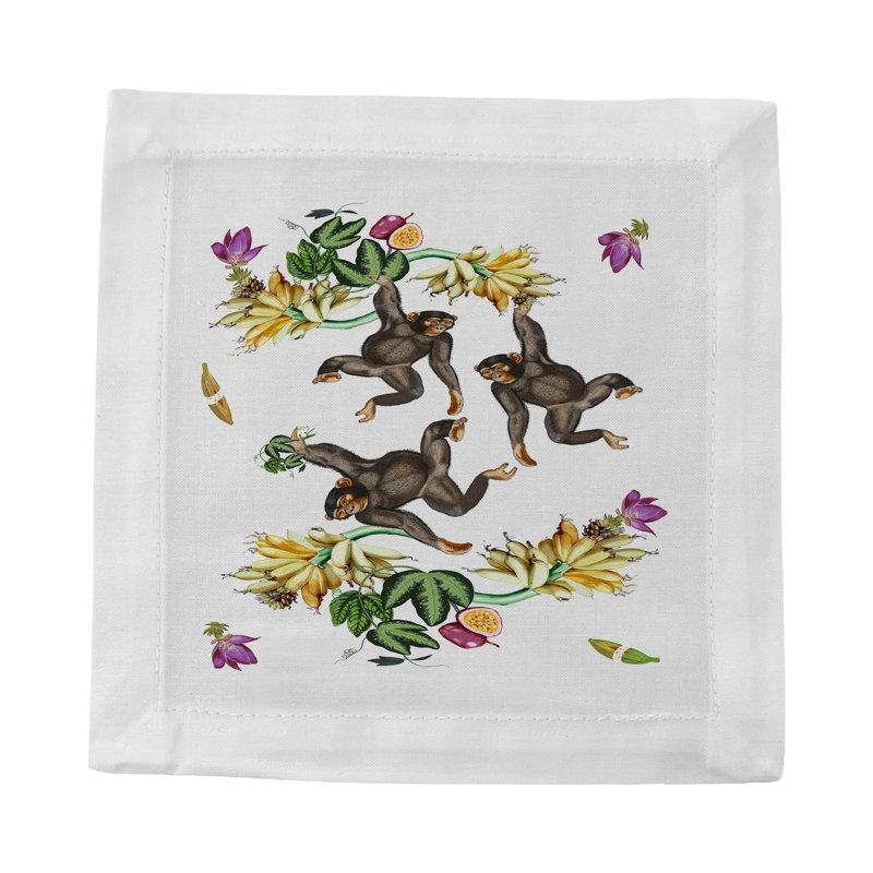 Swinging Monkeys Square Napkin
