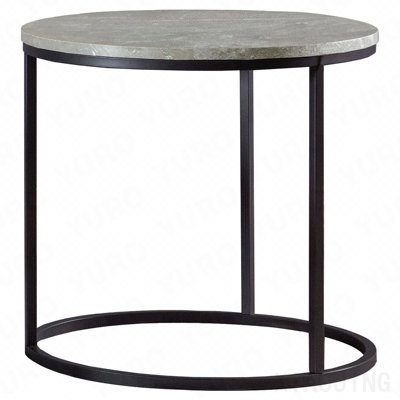 Grey And Gunmetal End Table