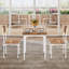 Ensemble de table de salle à manger pour 2 tables de salle à manger compactes et chaises 3 pièces ergonomiques et confortables, idéales pour les petits espaces cuisines, appartements - blanc et brun-2095201548-2095201549