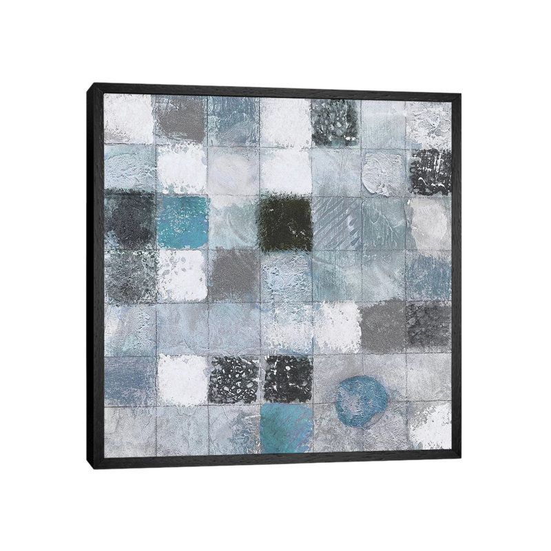 Blue Mosaic I by Tava Studios - Gallery-Wrapped Canvas Giclée on Canvas, 45.72 cm H x 45.72 cm W, Black Framed