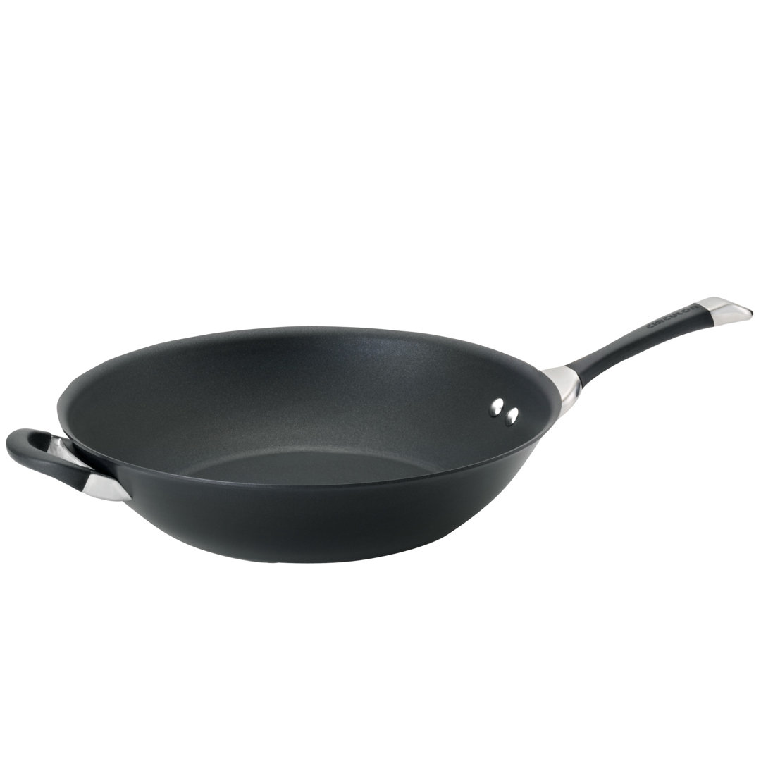 Symmetry Hard-Anodized Nonstick Induction Stir Fry Pan with Helper Handle, 14-Inch Circulon
