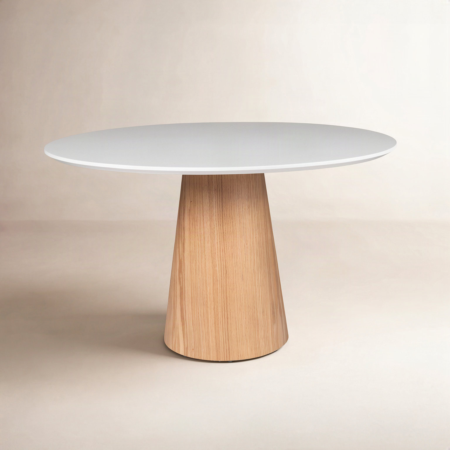 Burdon 47" Oak Dining Table, Branco/Damasco
