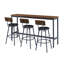 Ensemble de table de bar et de chaises pour 3, ensemble de table de salle à manger 4 pièces avec 3 tabourets de bar rembourrés en polyuréthane, ensemble de table de bar