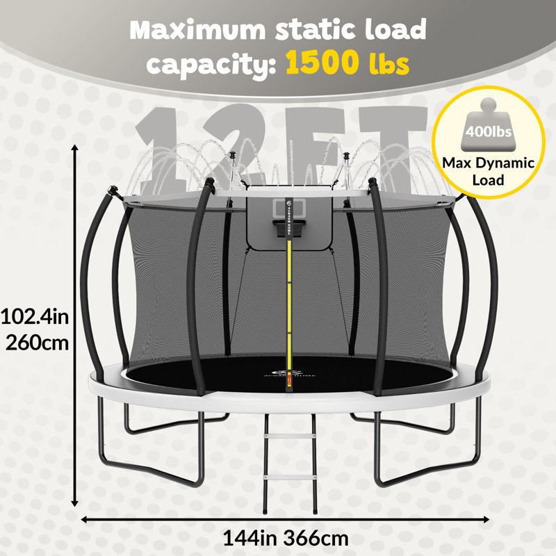 Trampoline à arc 12 pi gris clair Acwarm Home 2026, Gris