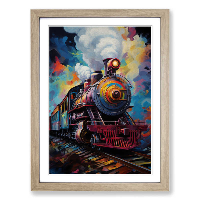 Train Informel No.2 - Framed Print, Oak , 34cm H x 25cm W x 2cm D