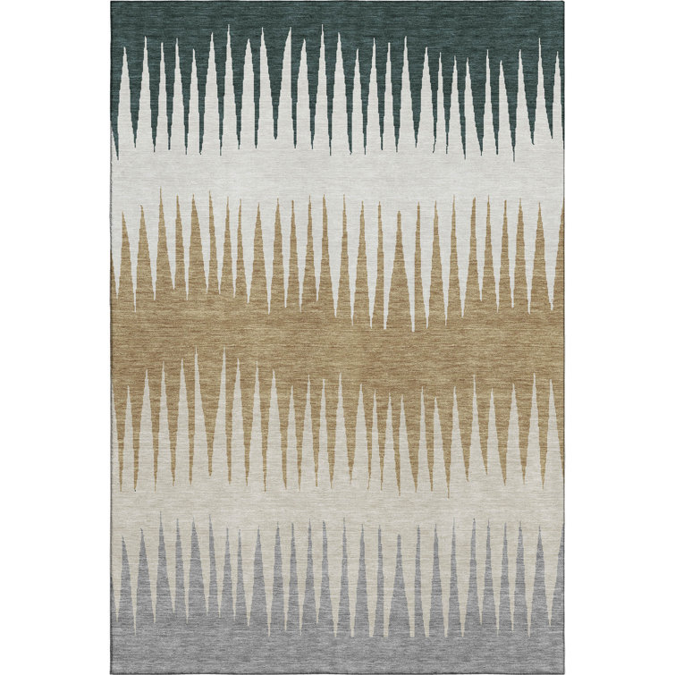 Premium Machine Washable Prisco Charcoal Rug