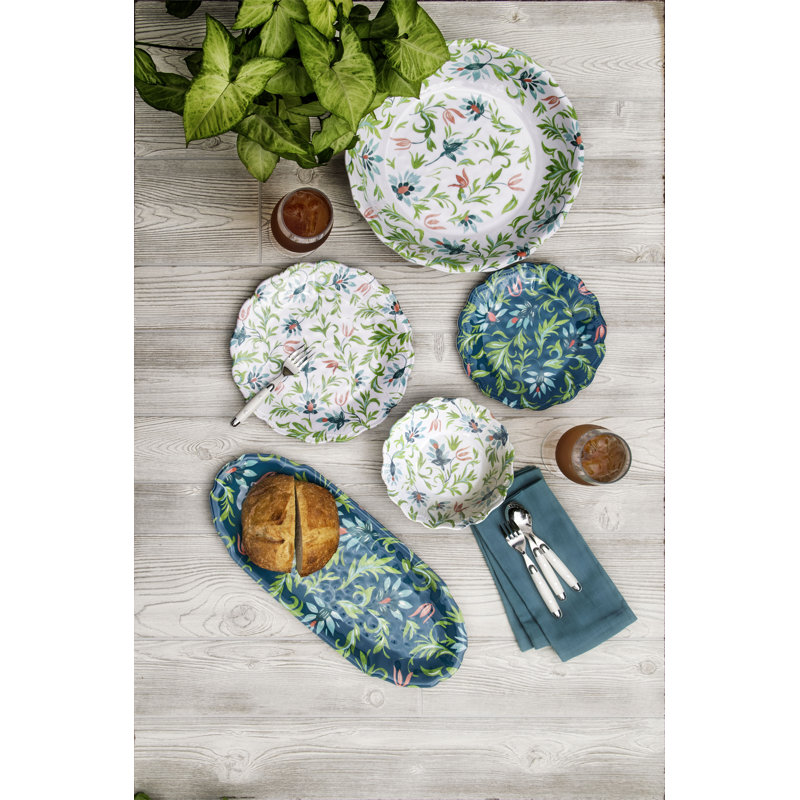 Duran Chinoiserie Botanical 11" Melamine Dinner Plate