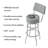 Swivel Upholstered Counter Stool with Metal Frame