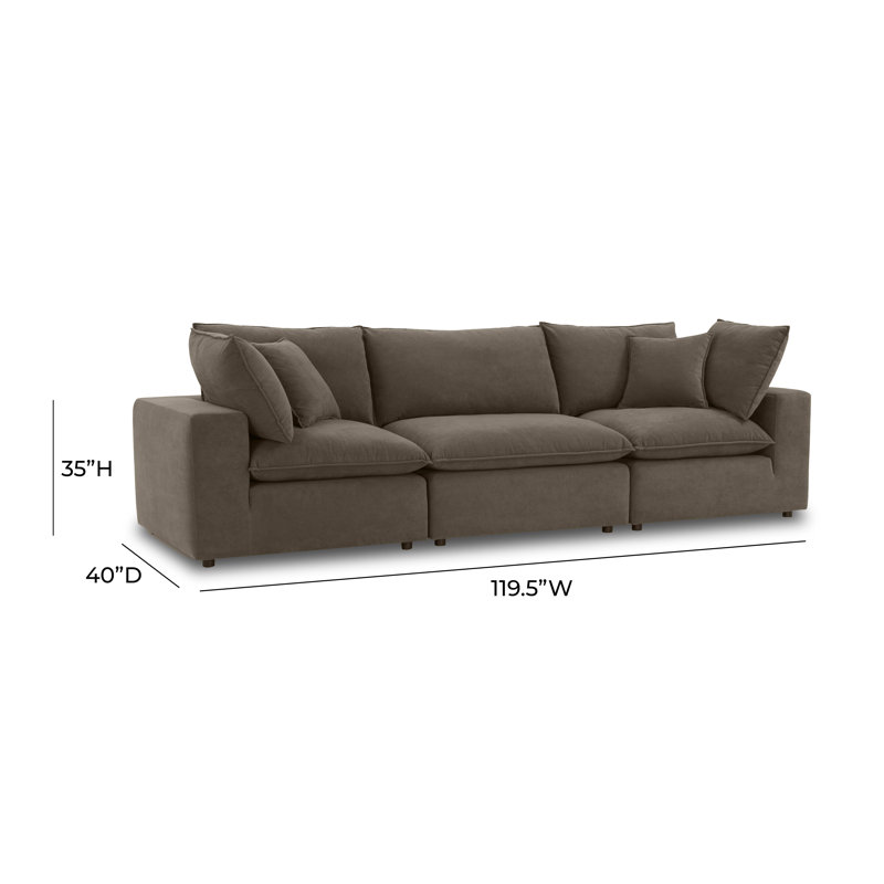 Hadleigh Malinda Chocolate Brown Velvet Modular Sofa