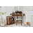 Corner Makeup Vanity Desk With Mirror & LED Lights, Modern Vanity Set With Mirror And Stool, Dressing Table With Large Storage For Small Place, Brightness Adjustable Folding Mirror, Walnut