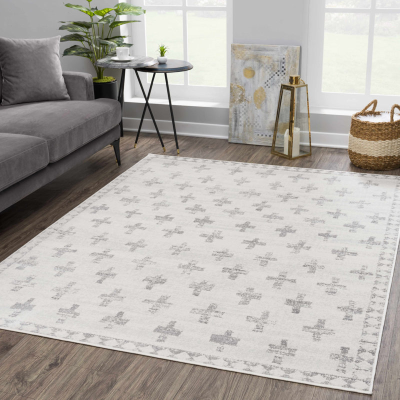 Tapis gris Dounia, Rectangle 6 pi 7 po x 9 pi