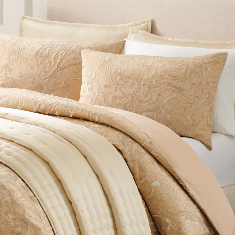 Liquid Marble Duvet Cover, King Duvet Cover, Gray
