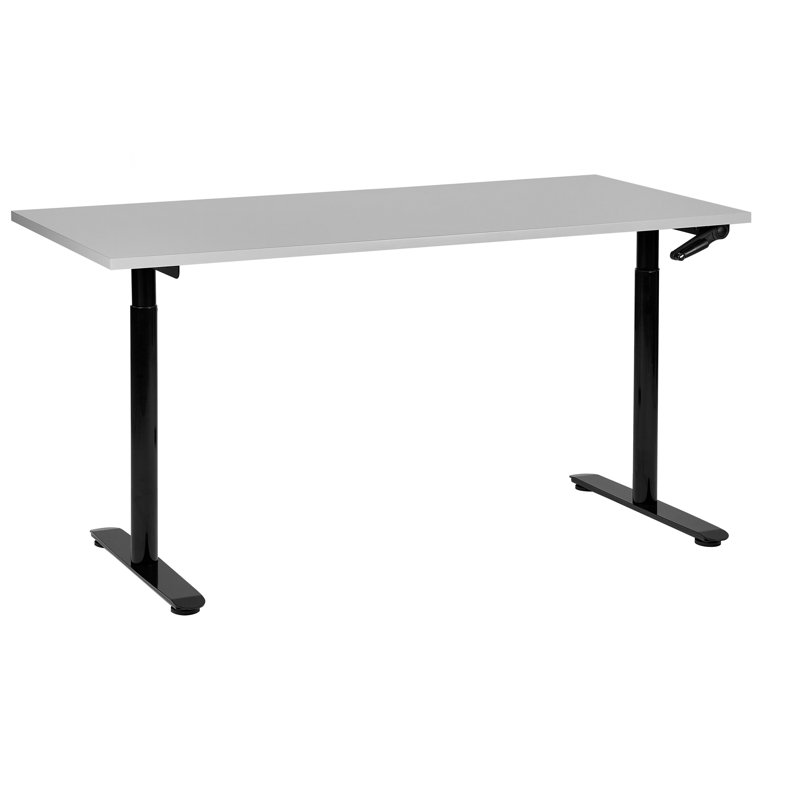 Amarianna Adjustable Metal Base Standing Desk, 119cm H x 160cm W x 72cm D, Grey, Black