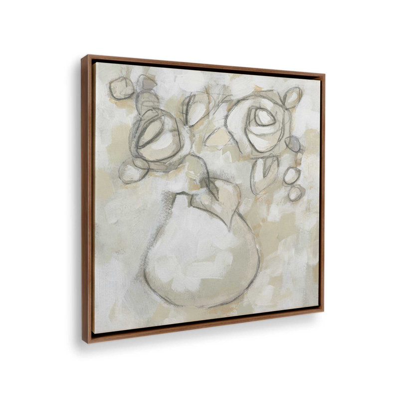 Impression sur toile, "Bouquet Sketch Impression I" par June Erica Vess, H 12 po x l 12 po, Brun