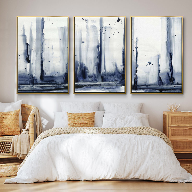 Ensemble de 3 coquilles antiques sur toile VI encadrées sur toile, Or, H 27 po x l 54 po