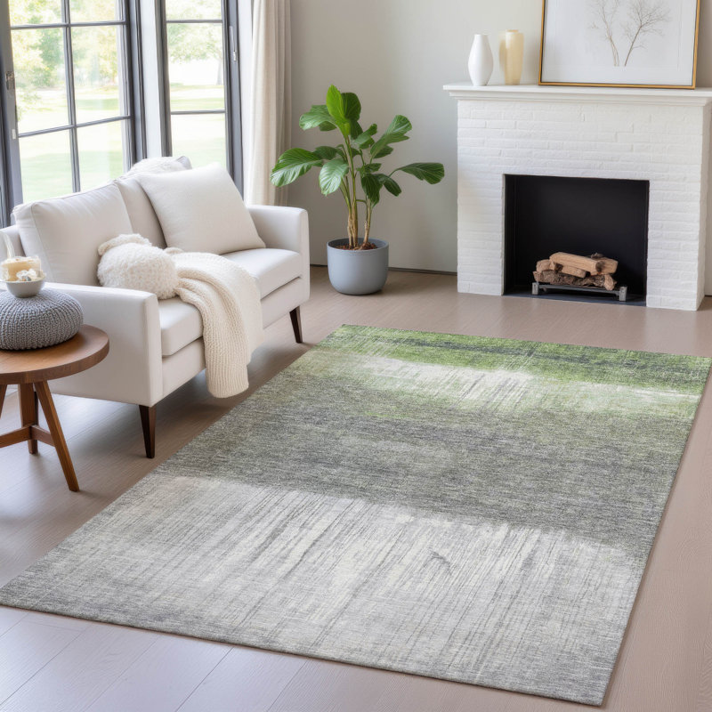 Tapis intérieur / extérieur lavable à la machine Xhevrie, Rectangulaire 3 pi x 5 pi