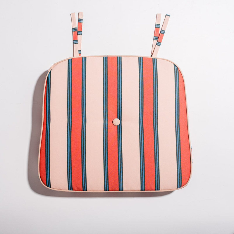AL Fresco Dining Chair Cushion, Bistro Pink Striped