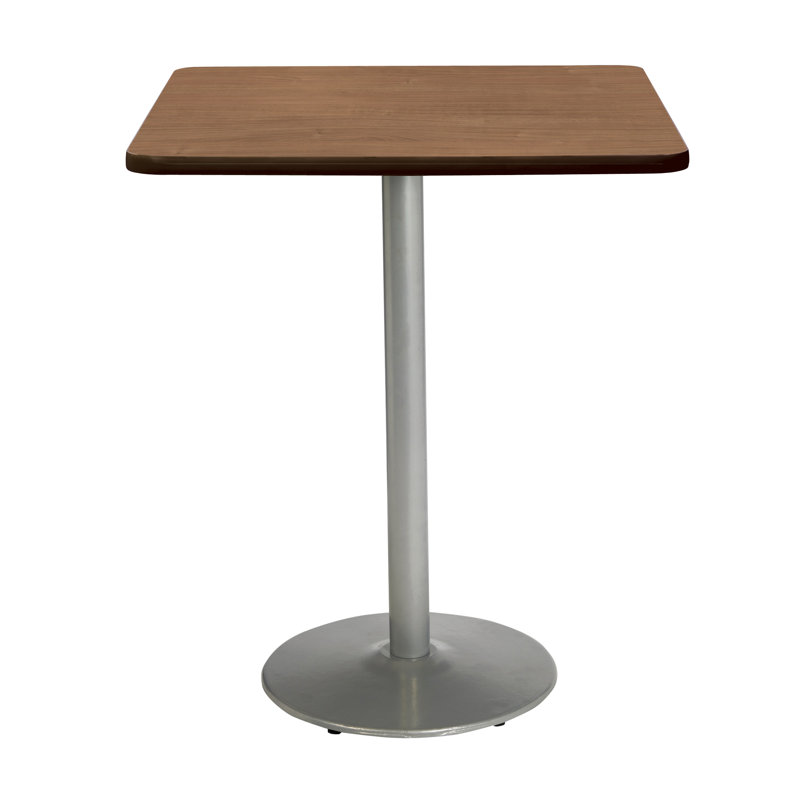 Mode Square Breakroom Dining Table, Silver, River Cherry, 42" H x 36" W x 36" D