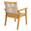 Ensemble de 2 chaises de salle à manger d'extérieur, structure en bois au fini teck et corde brune, style cour naturelle, capacité de 400 lb