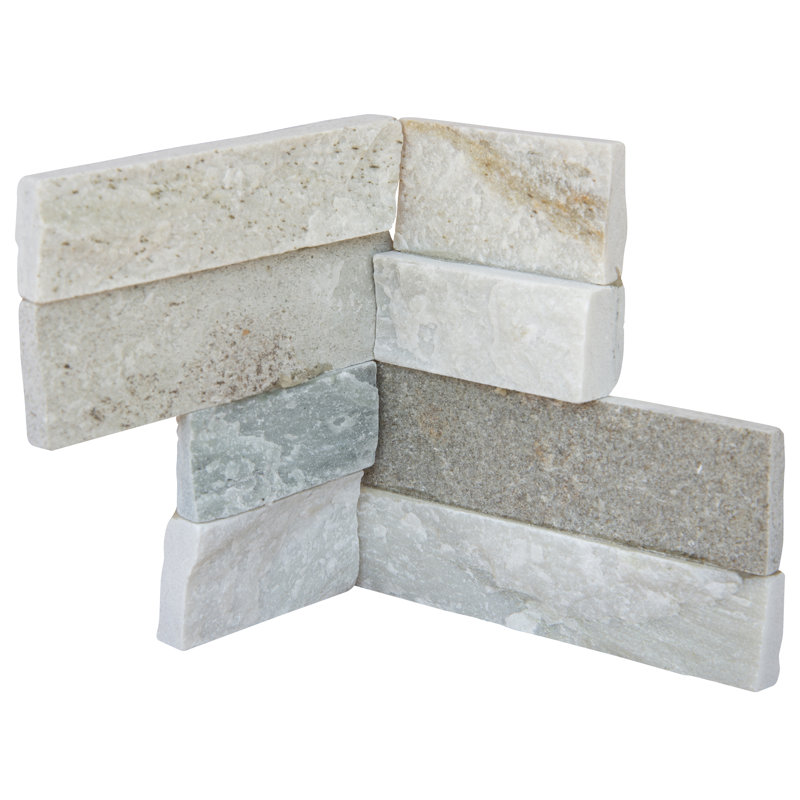 Stonecrest 4.5 in. x 9 in. Split Face Natural Stone Ledger Corner Wall Tile, Cobalt Mist