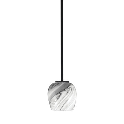 Mariko Stem Hung Mini Pendant Shown In  With 6"  Marble Glass