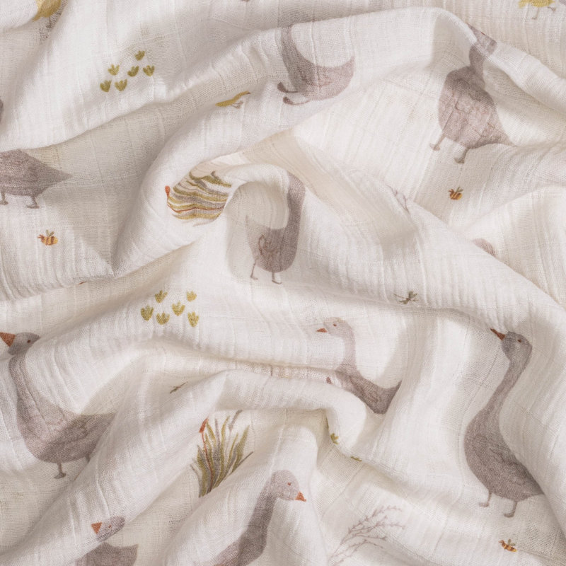2-pc. Goose/Check Swaddle Set
