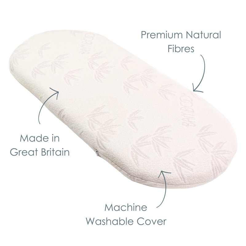 Clair De Lune Coconut Fibre Mattress, Moses Basket (28 x 74cm)