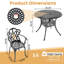 Ensemble de salle à manger d'extérieur 5 pièces, table ronde de 90 cm avec trou pour parasol et 4 fauteuils avec coussins beiges-107820622