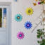 Ensemble de 4 décorations murales fleurs en métal, 6,2 po