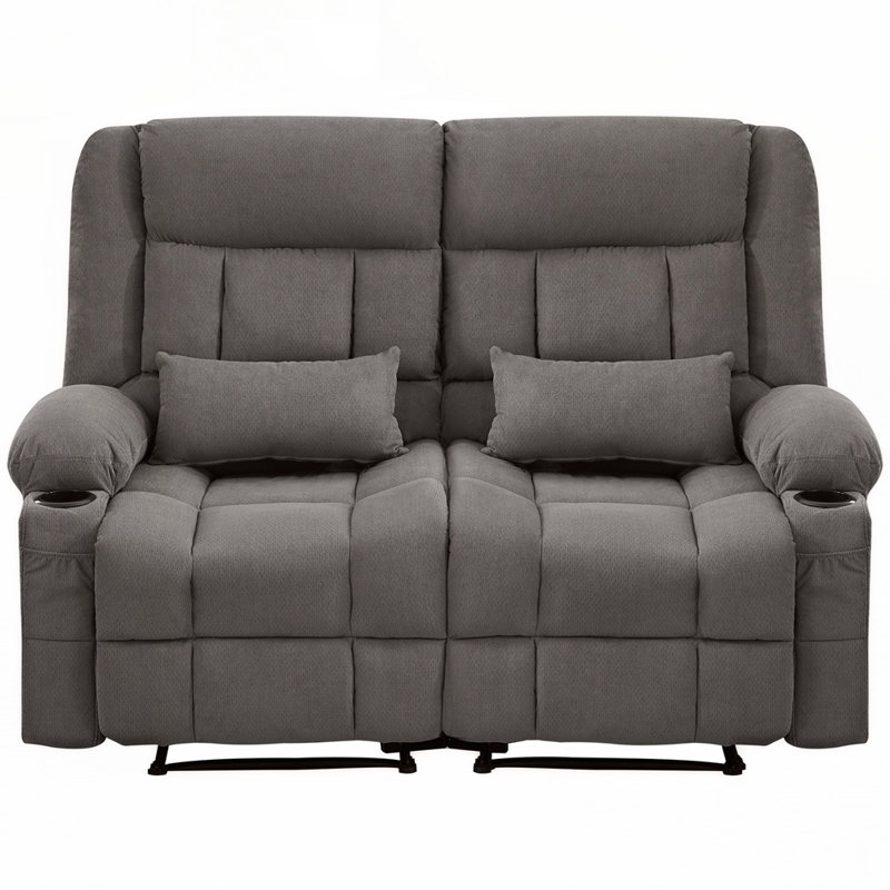 Causeuse inclinable avec porte-gobelets, Gris