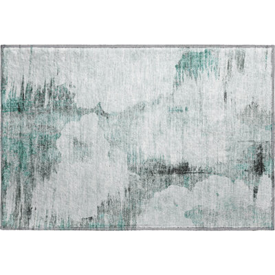 Premium Machine Washable Prisco Teal Rug