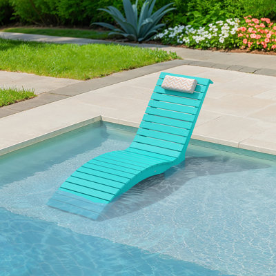 Chaise longue de patio imperméable Aquawave - Confort anti-dérive près de la piscine avec appui-tête réglable et ancrages pour sacs de sable