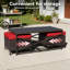 Ensemble de patio extérieur en osier pour 2 personnes avec chaises, repose-pieds, table d'appoint et coussins beiges-875432835