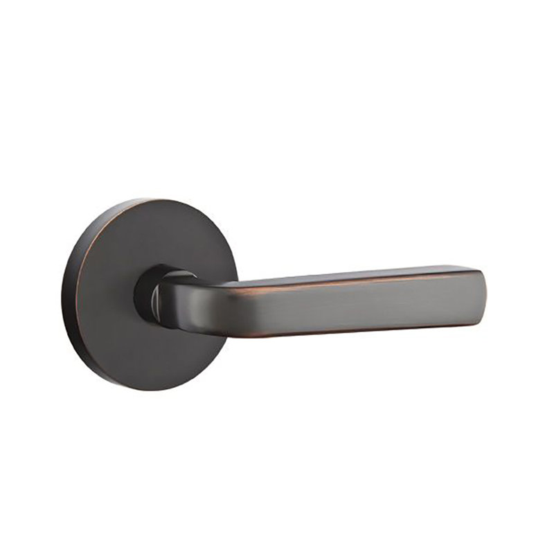Poignée de porte avec rosette Sion, Bronze huilé, Droite