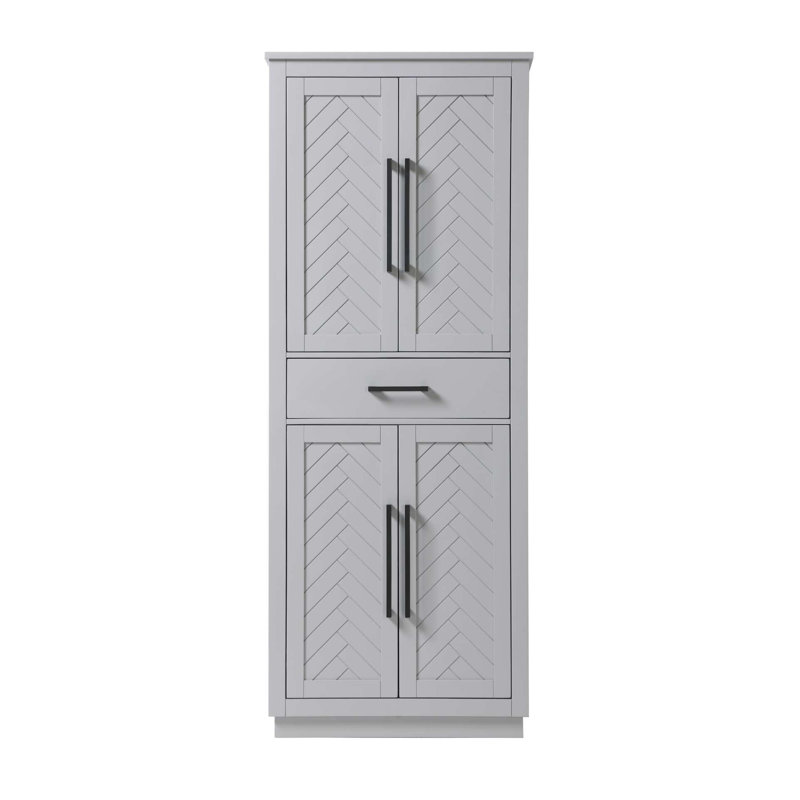 Armoire de rangement pour salle de bain 28 po en gris, Gris, 72" H x 28" W x 18" D