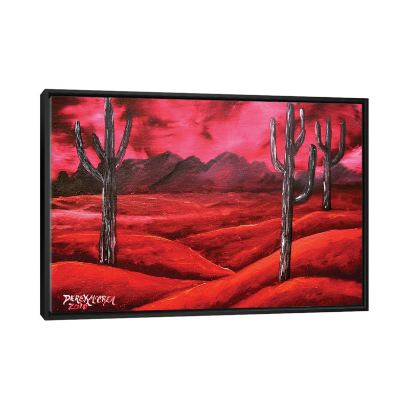 «Southwestern Desert», impression sur toile, H 18 po x l 26 po x P 1,5 po, Toile avec cadre noir, Pas de tapis