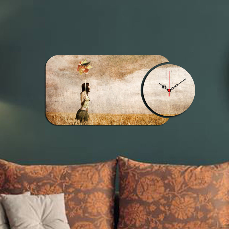 Chic Decorative Wall Clock Set (2 Pieces), Modern Design, 26.8 x 12.6 inches | 100% MDF Construction, Thickness: 0.1 inches | Perfect for Living Room, Office, or Bedroom Decor, Stylish and Functional Timepieces