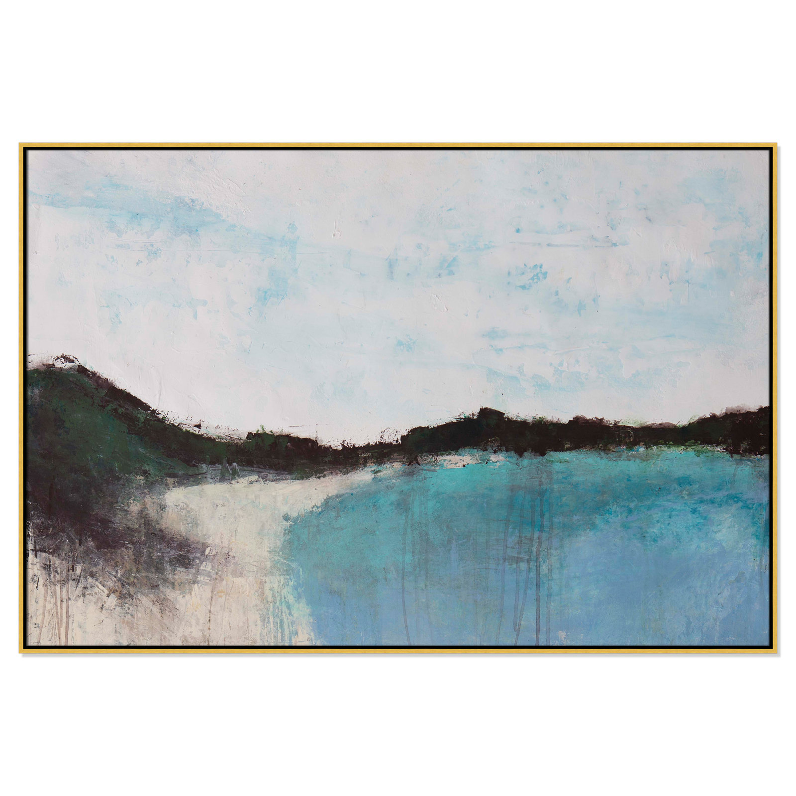 Mountainside Lakeview III Print, 41.5'' H x 61.5'' W x 2'' D, Gold Framed