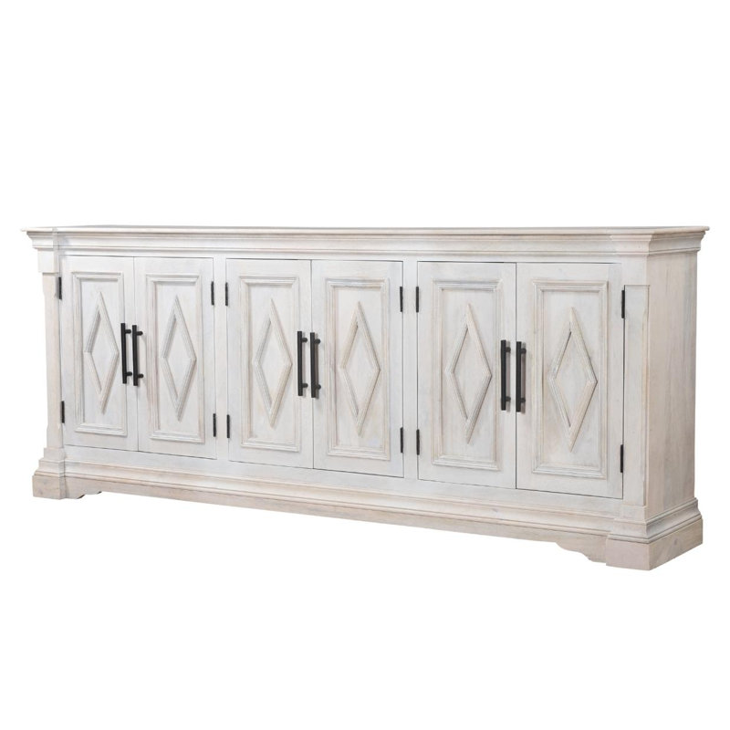 93'' W Solid Wood Sideboard, White