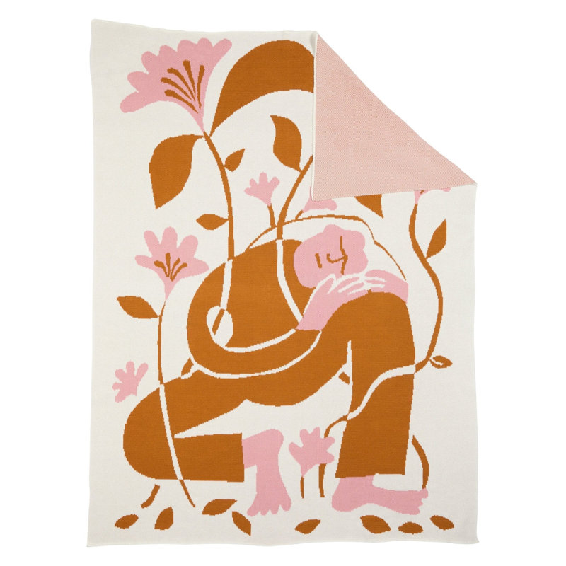 Grow Throw Blanket, Hibiscus, Egyptian Cotton