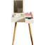 Petite commode avec miroir à DEL 3 couleurs et 2 tiroirs, pratique pour le maquillage, blanc